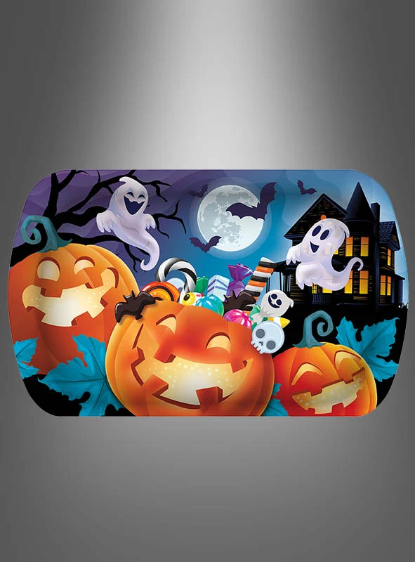 Süßes Halloween Tablett 39x24cm aus Plastik
