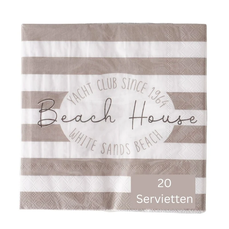 Papierservietten Beach House braun