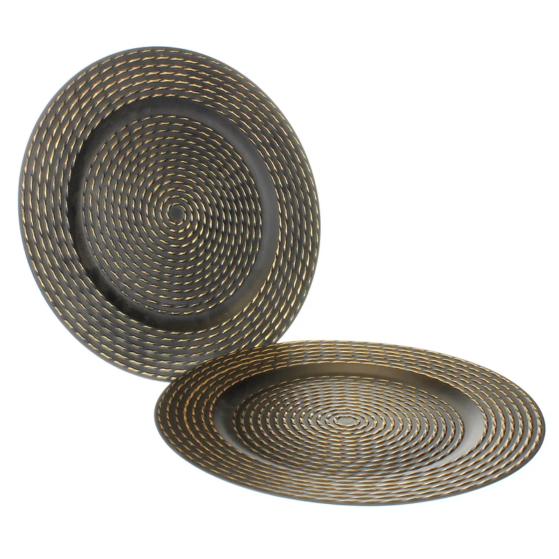 2er Set Platzteller schwarz/gold