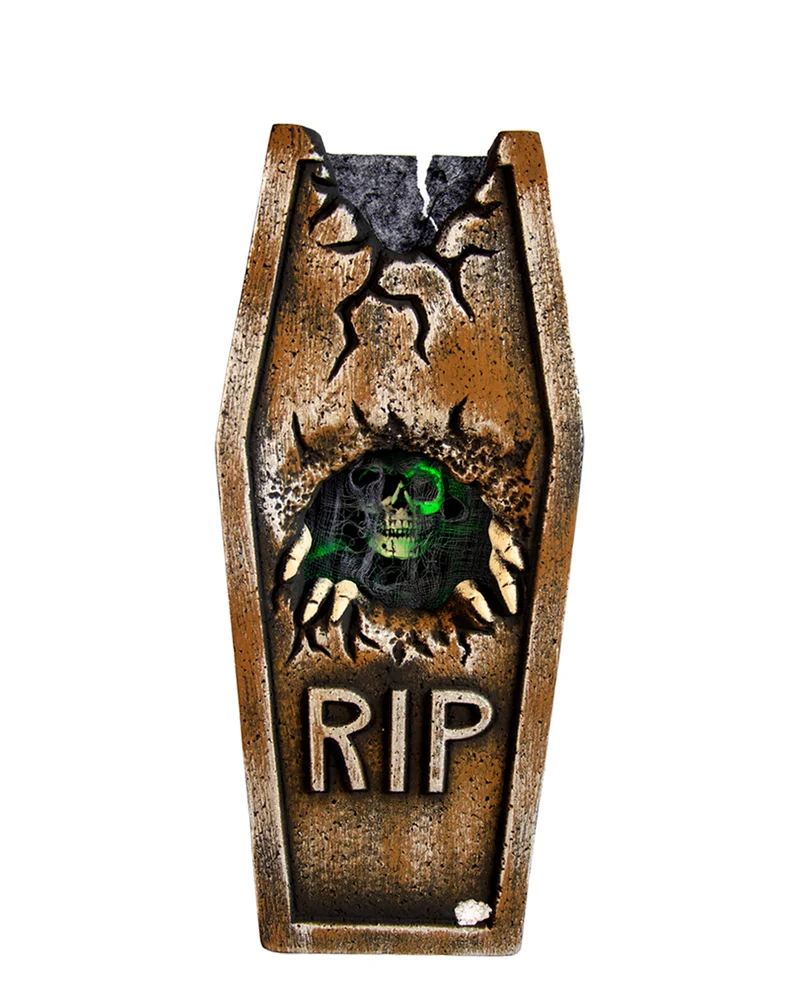 R.I.P. Grabstein mit Spuk-Effekt | Licht, Ton & Bewegung 42cm