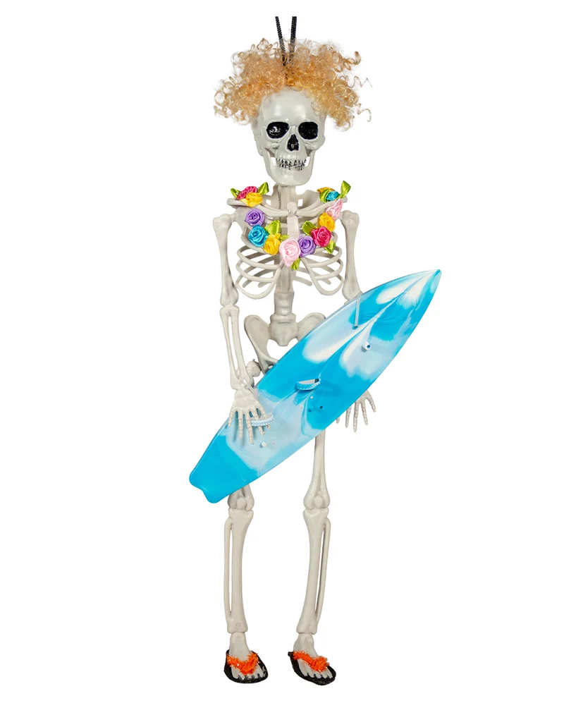 Summerween Skelettfigur mit Surfbrett 40cm