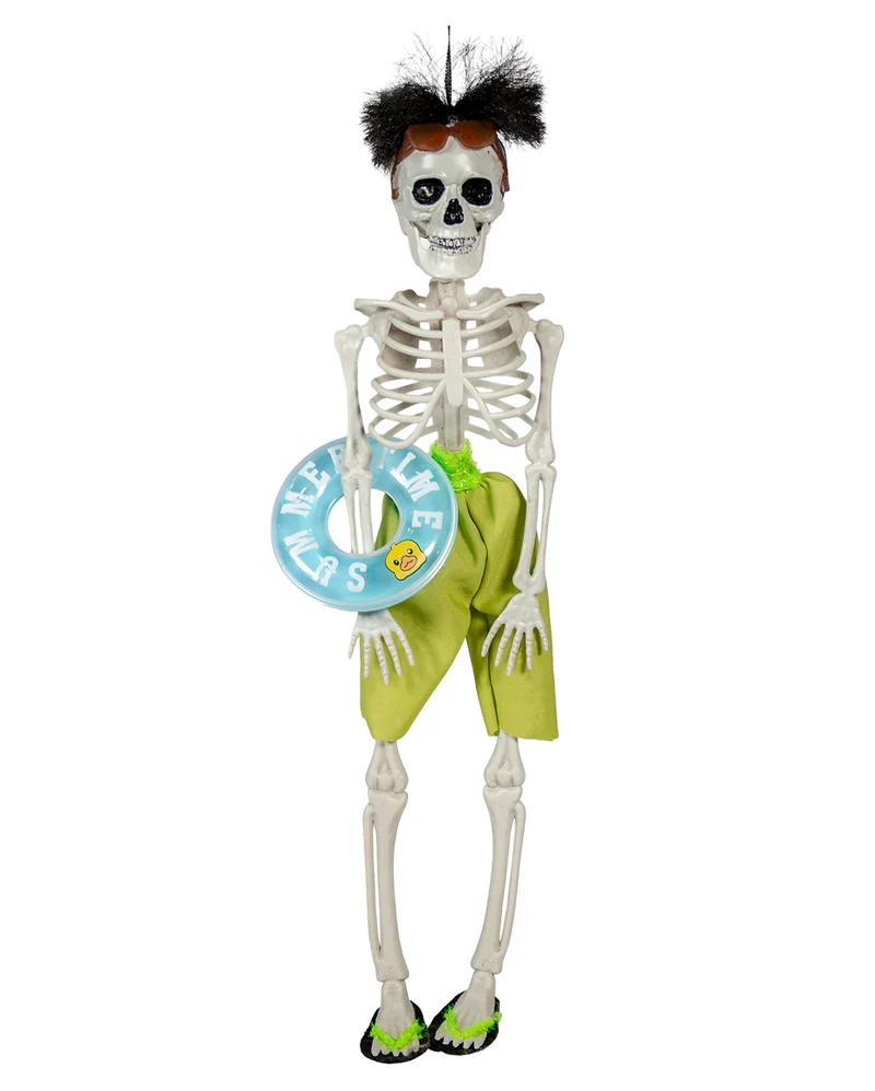 Summerween Skelettfigur mit Schwimmreifen 40cm