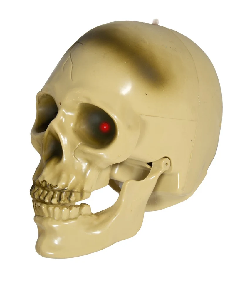 Animierter Totenkopf mit Licht, Sound & Bewegung 22cm