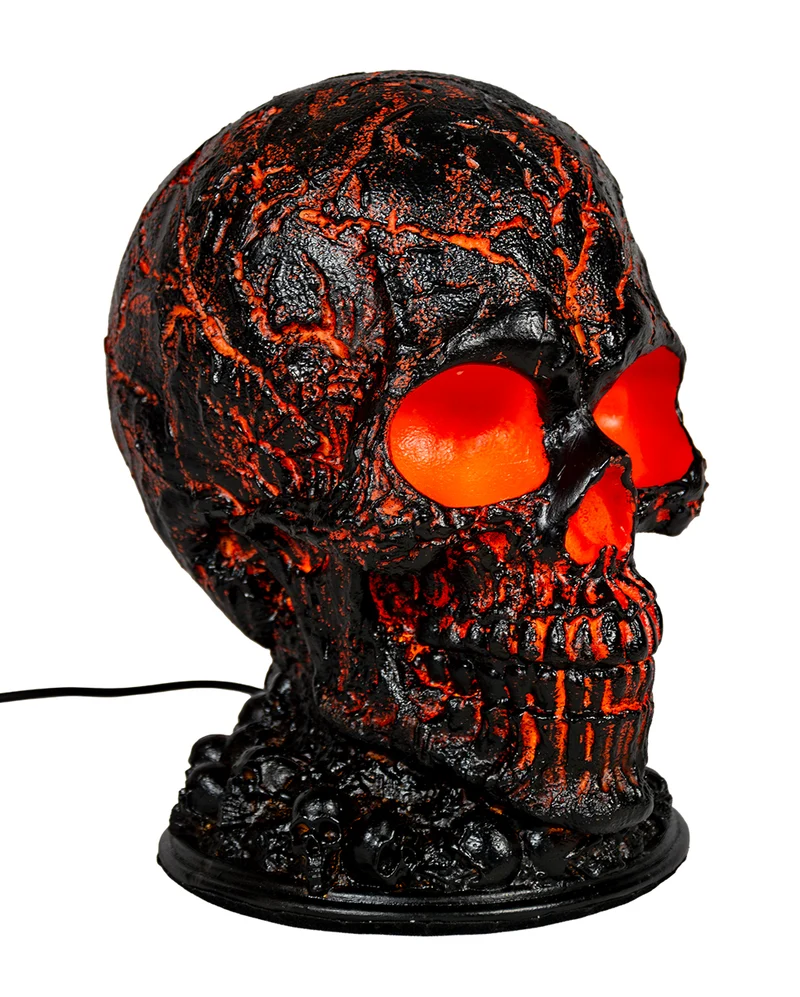"Lava Stein" Totenkopf Lampe 20cm
