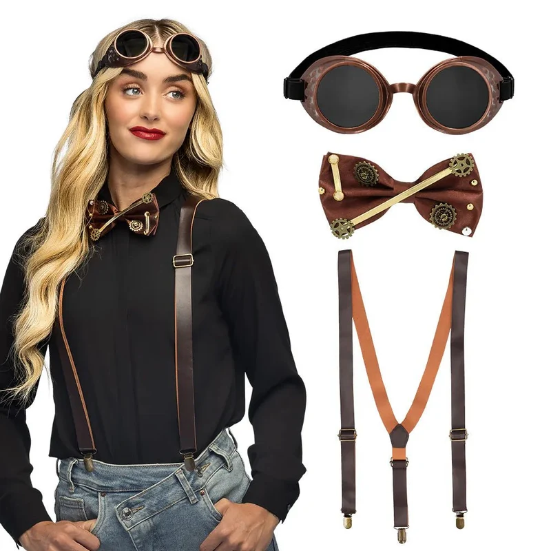 Steampunk-Accessoire-Set, 3-teilig