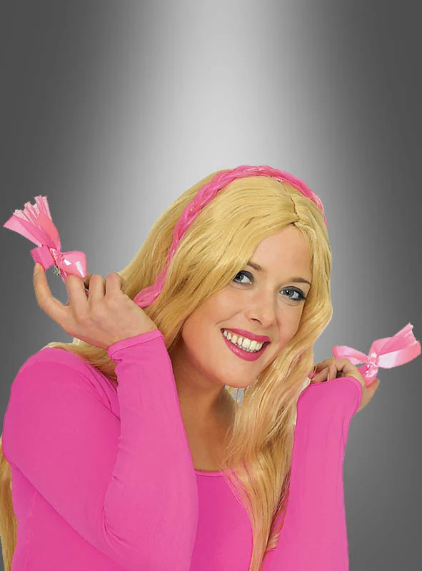 Blinkende Zöpfe pink mit LED