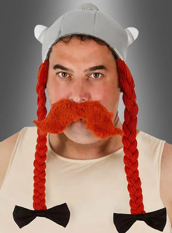 Obelix Stoffhelm mit Zöpfen