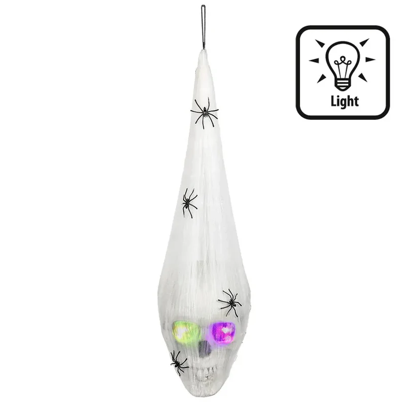 Halloween Spinnenweb met Schedel – met LED licht