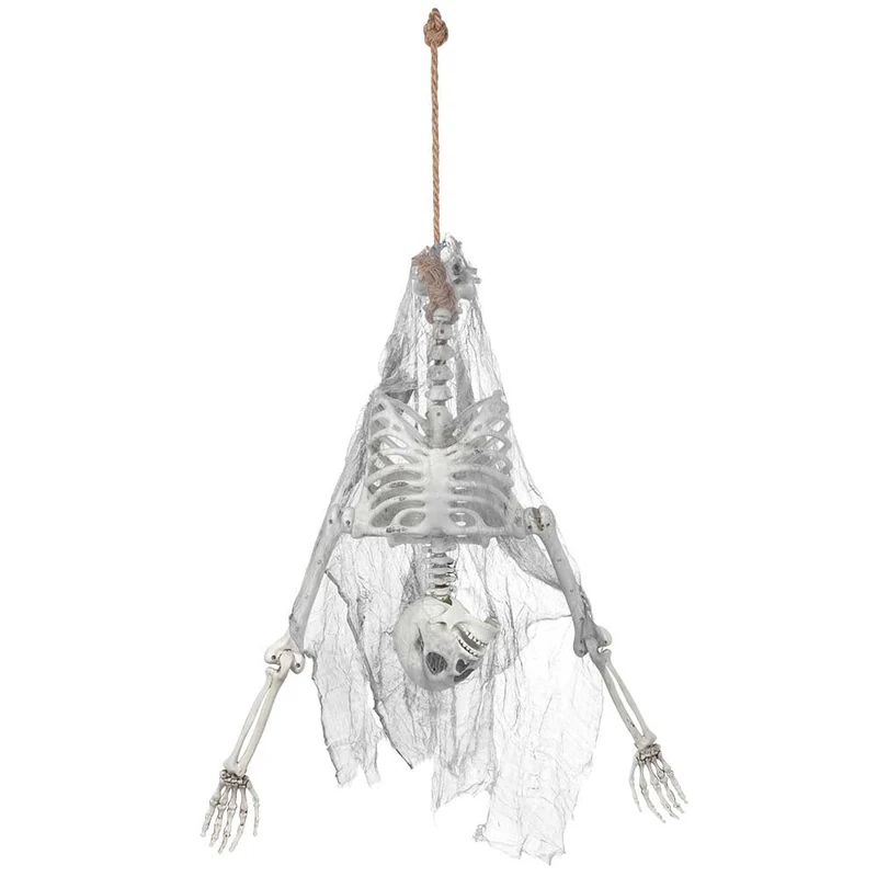 Halloween Skelet 140 cm – hangend skelet op zijn kop