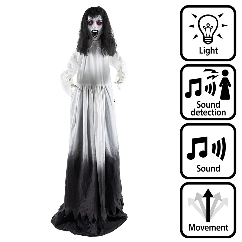 Halloween Decoratie Ghost Widow 185-225 cm | Bewegende Pop-Up