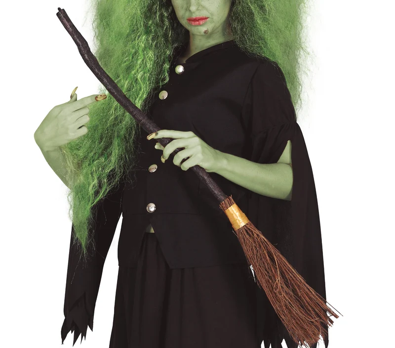 Heksenbezem 90 cm – Halloween Accessoire voor Heks Kostuum