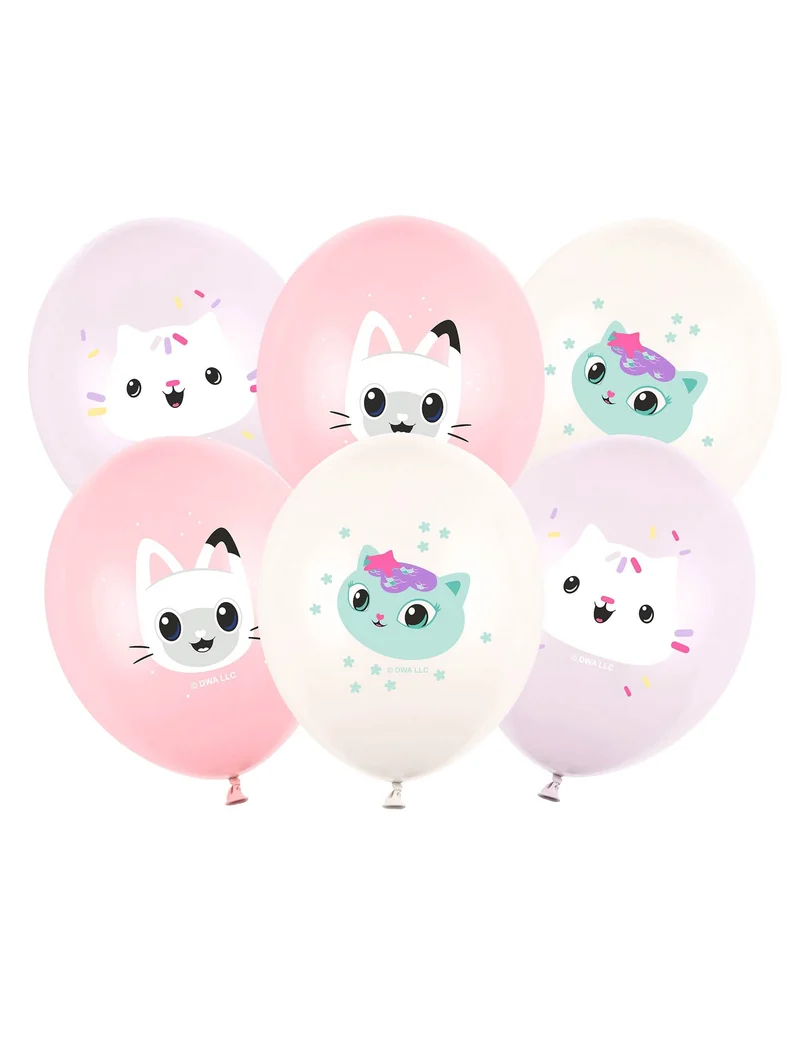 6 Latex-Luftballons Gabby's Dollhouse™ 30 cm