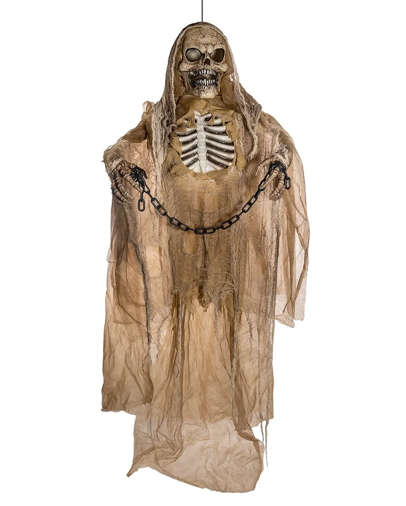 Mantus Skelett Dämon mit Bewegung, Sound & Licht 183cm