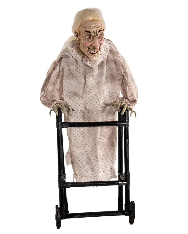Old Granny mit Rollator - Bewegung & Sound 72cm