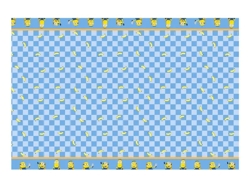 Minions-Tischdecke Blau Gelb Bananen 1,8 m