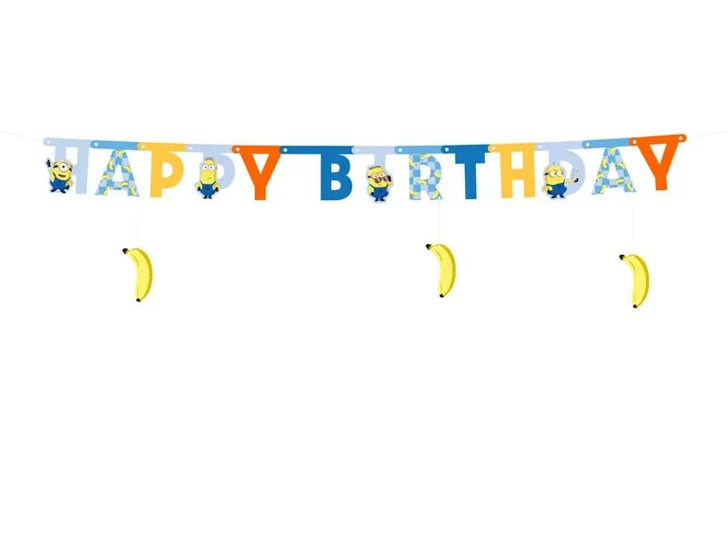 Happy Birthday-Wimpelkette Minions 1,53 m