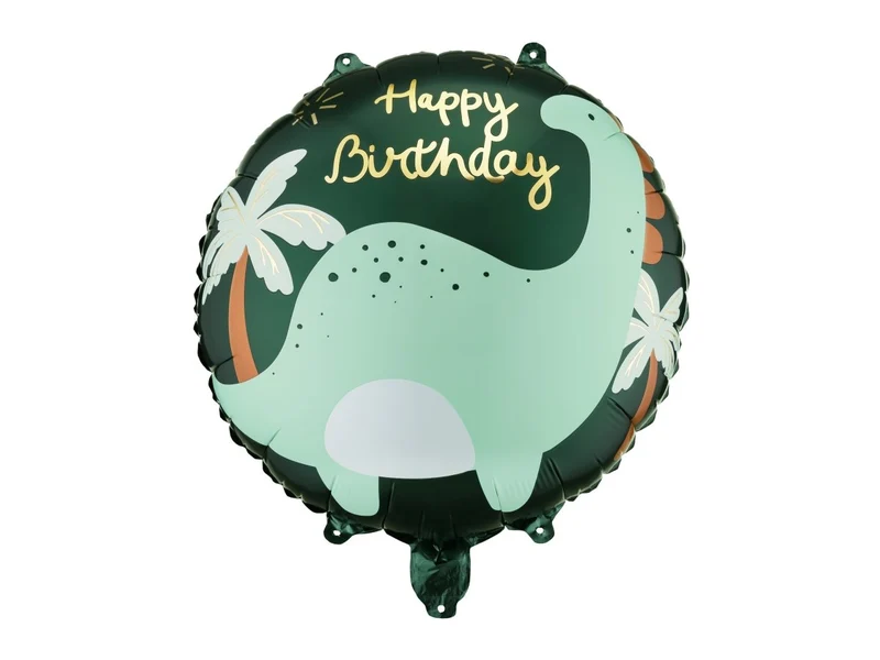 „Happy Birthday“-Folienballon Brontosaurus, leer, 35 cm