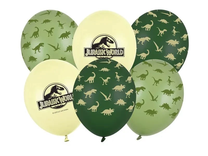 Dinosaurier-Ballons „Jurassic World“, 30 cm, 6 Stück