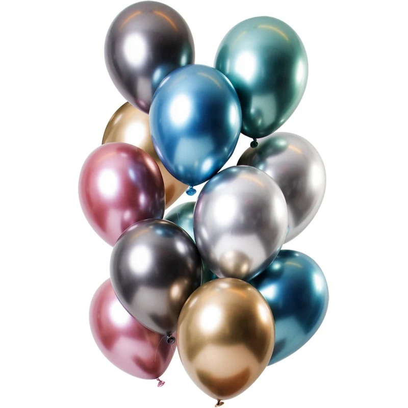 Farbige Luftballons mit Spiegeleffekt, 33 cm, 12 Stück