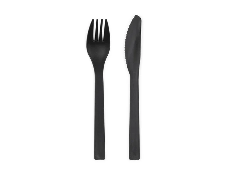 Schwarzes Besteck, 18 cm, 12-teilig