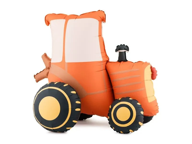 Traktor-Folienballon, orange, leer, 72 cm
