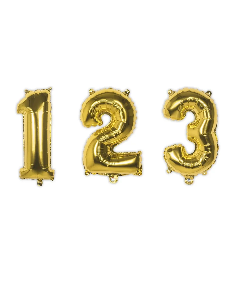Ziffern-Aluminium-Ballon Partyzubehör gold 35cm