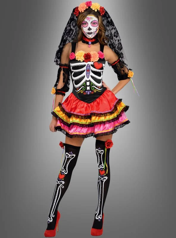 Dia de los Muertos Komplettkostüm Damen