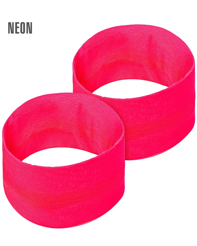 Neonpinkes 80er Jahre Schweißarmband 2 Stück