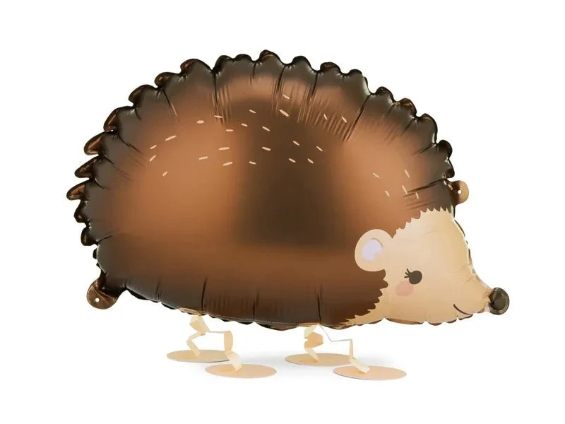 Igel-Folienballon, braun, leer, 58 cm