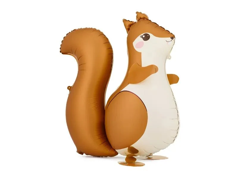 Eichhörnchen-Folienballon, braun-beige, leer, 59 cm