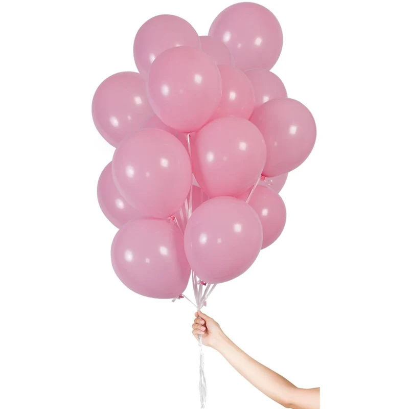 Hellrosa Luftballons mit Band, 23 cm, 30 Stück