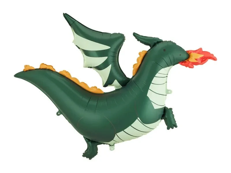 Drachen-Folienballon, grün, leer, 1,20 m