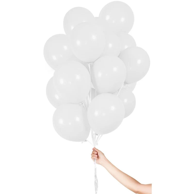 Weiße Luftballons mit Schleife, 23 cm, 30 Stück