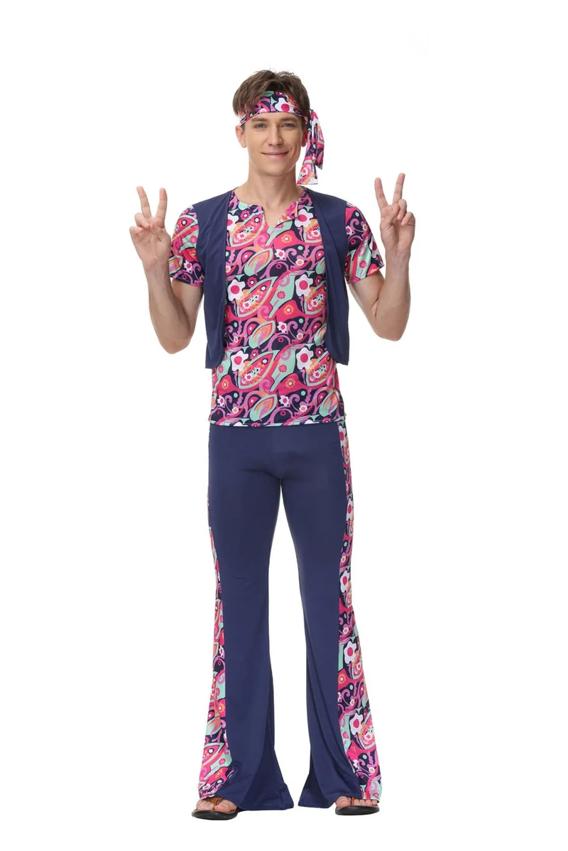 Retro 60s 70s - Hippie Kostuum - Voor Mannen