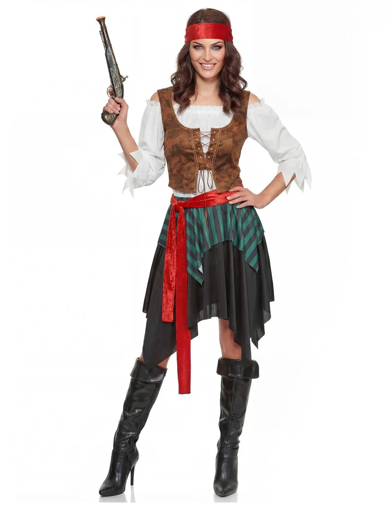Piraten-Kostüm für Damen 5-teilig