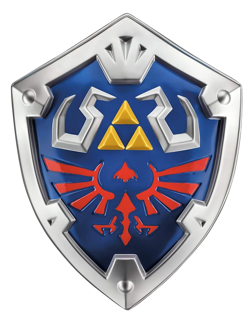 Link™-Schild Accessoire für Kinder Zelda™ Cosplay-Zubehör blau-silber-rot 48 x 38 x 9 cm