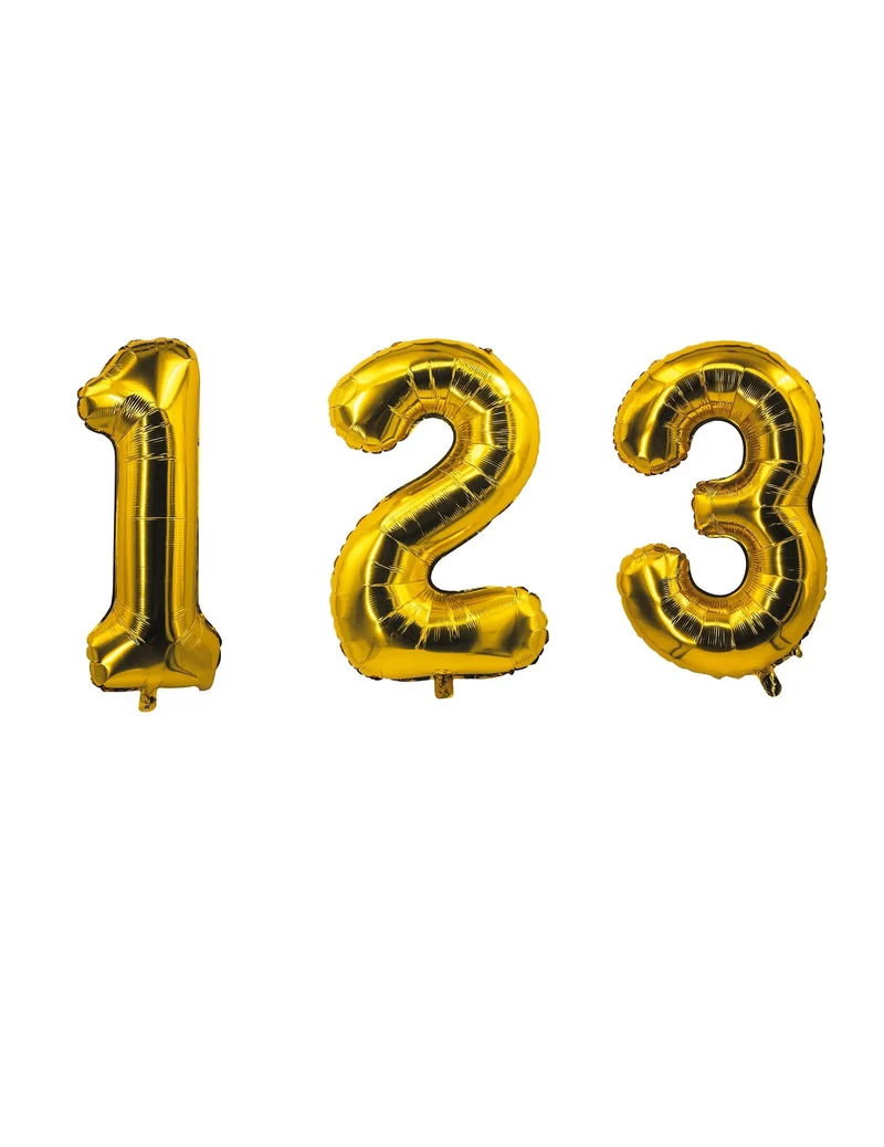Zahlen-Folienballons Gold 85 cm