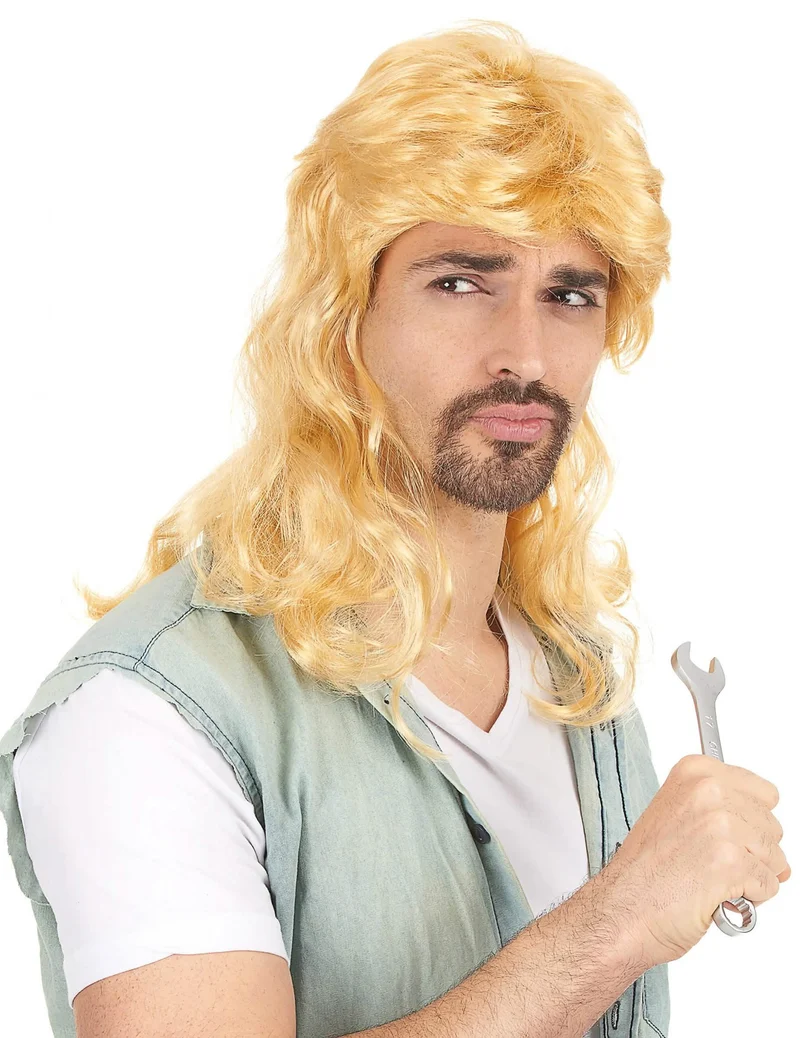 Vokuhila-Perücke blond für Herren