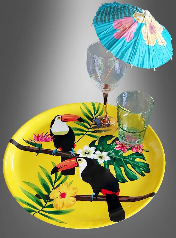Großes Serviertablett 34,5cm Tukan Hawaii