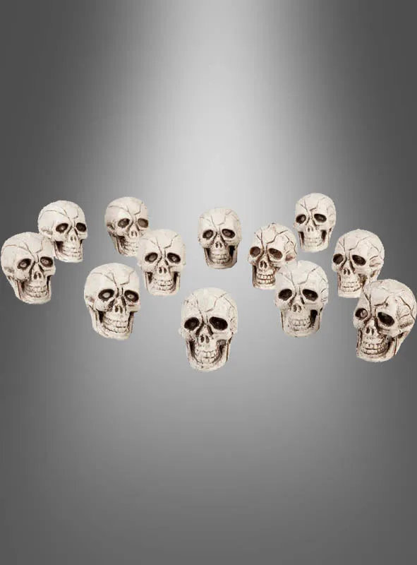12 Totenschädel 4x3cm Totenkopf