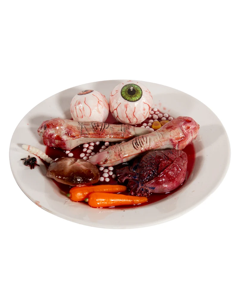 Speiseteller mit blutigem Herz, Finger & Augen 20cm