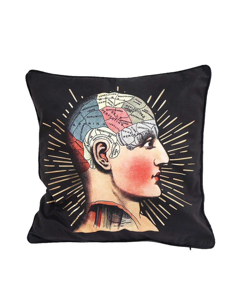 Phrenology Kopf Zierkissen 40x40cm
