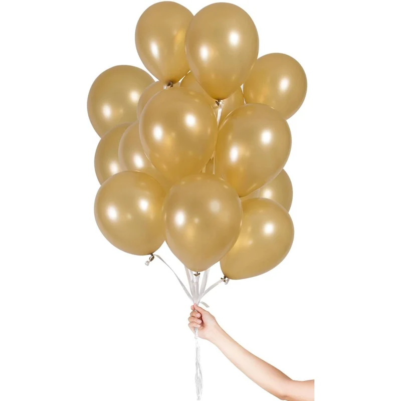 Goldene Luftballons mit Band, 23 cm, 30 Stück