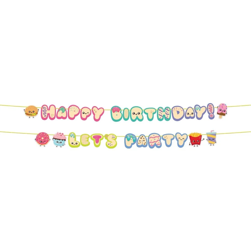Kawaii-Buchstaben-Girlande „Happy Birthday“, 1,5 m