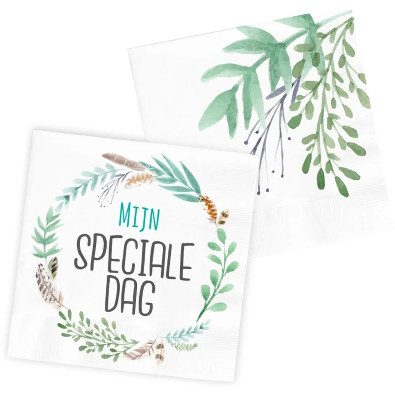 Farbige Servietten „Mein besonderer Tag“, 33 cm, 20 Stück