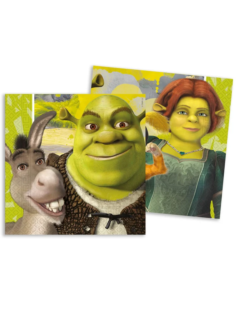 20 Shrek™ Papierservietten 33 x 33 cm