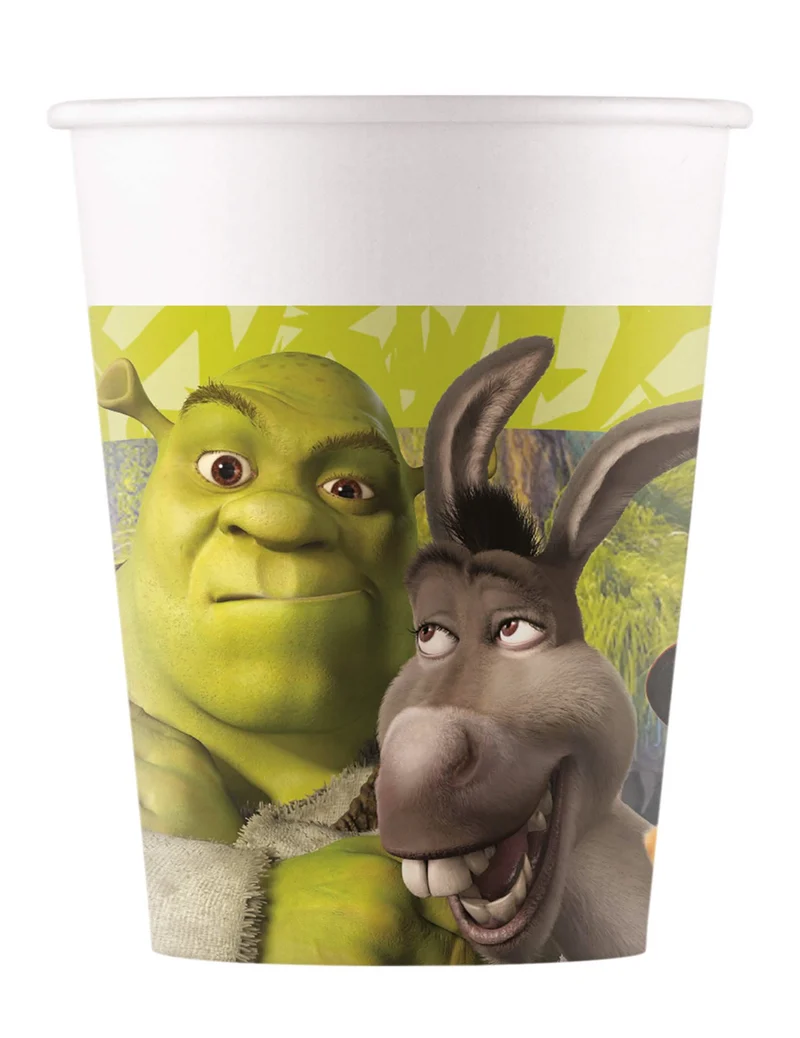 8 Shrek™ Pappbecher 200 ml