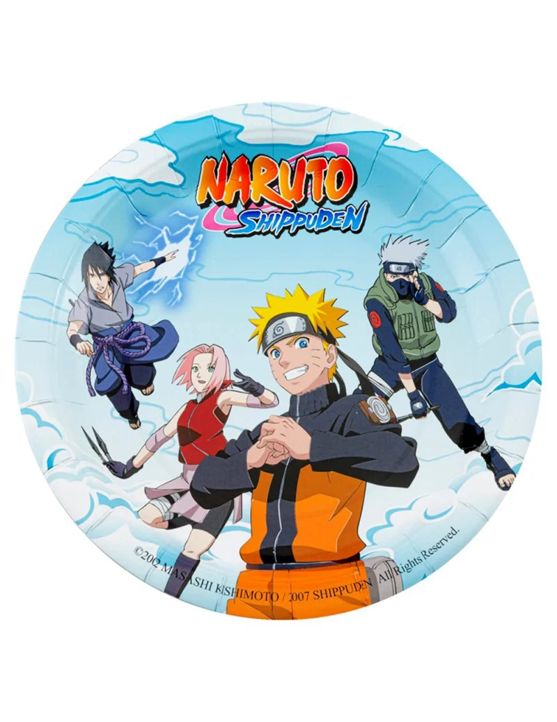 8 Teller Naruto Shippuden™ aus Pappe 23 cm