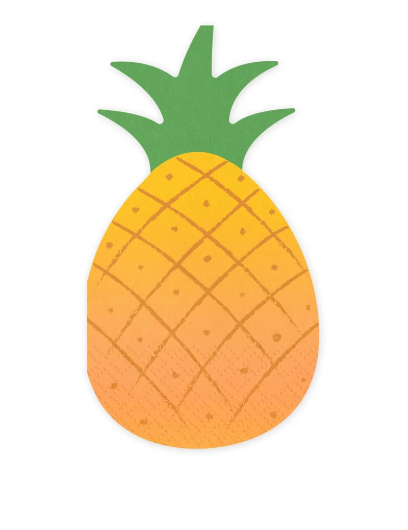 20 Ananas-Motivservietten Papier ca. 18,5 x 10,2 cm