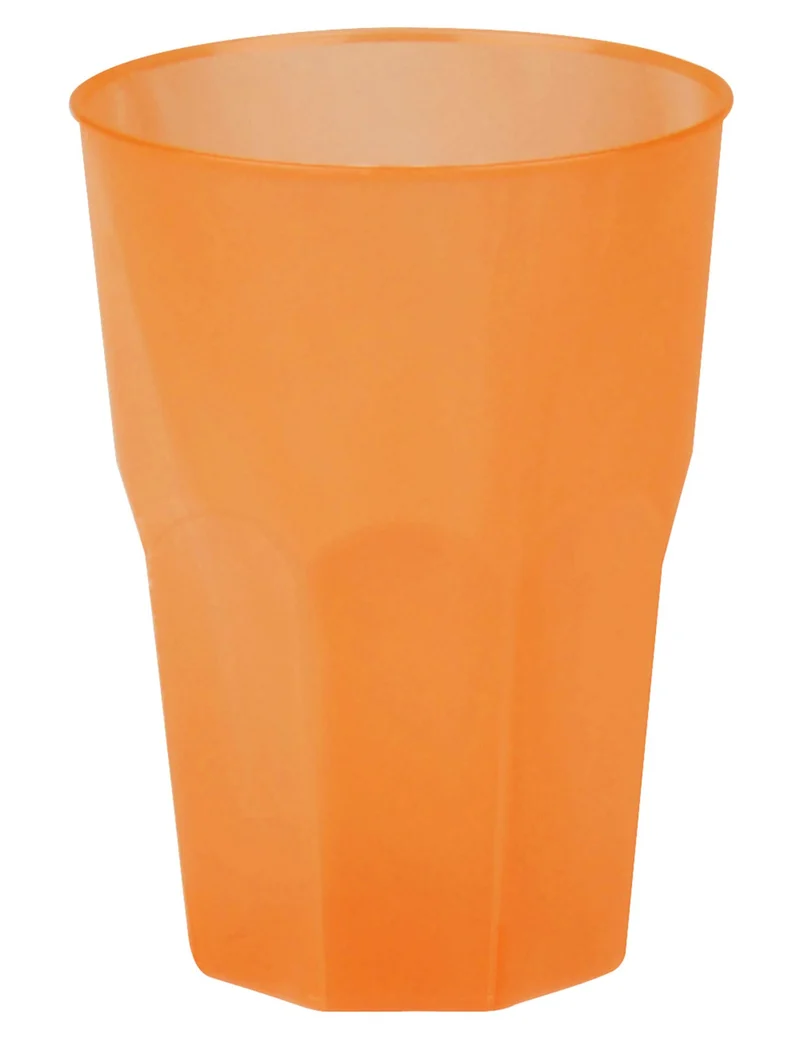 Orangefarbener Kunststoffbecher gefrostet 42 cl